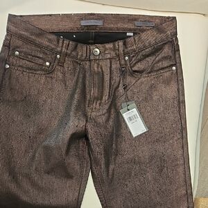 John Varvatos Men's Distressed Brown Jeans